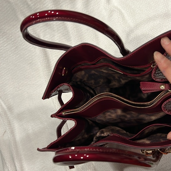 Stuart Weitzman small tote/large purse, red reptile see pics for measurements - Picture 5 of 9